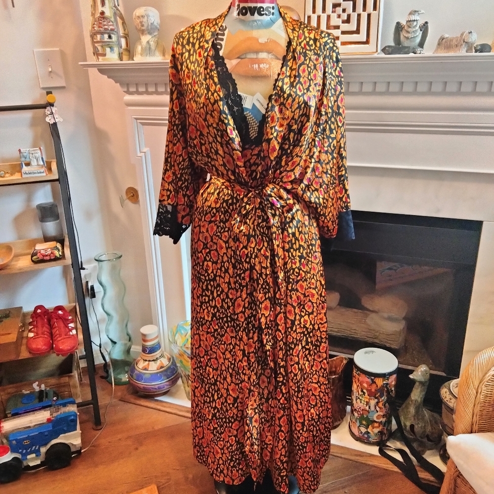 Debenhams silky slip dress with matching robe